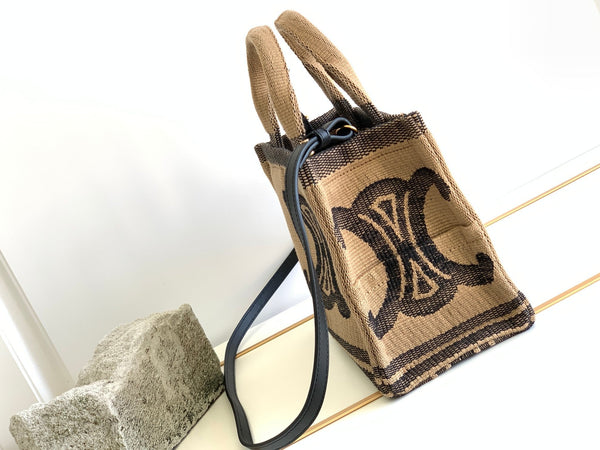 BORSA IN TESSUTO NERO MARRONE TRIPHOME 26