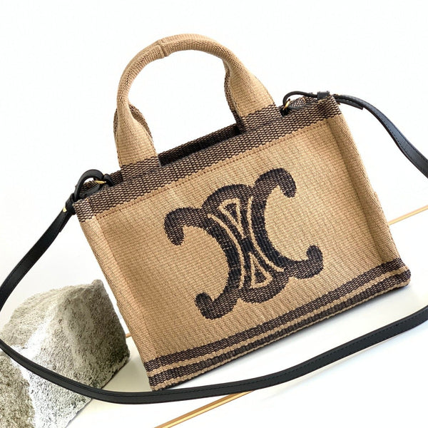 BORSA IN TESSUTO NERO MARRONE TRIPHOME 26