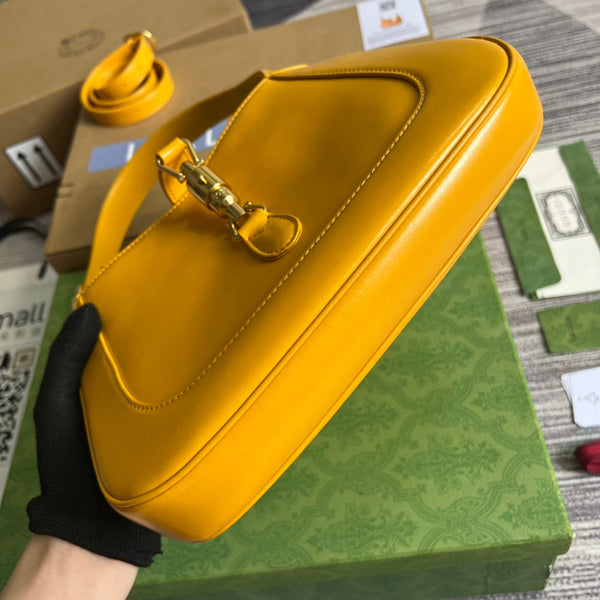 BORSA A TRACOLLA GG JACKIE SMALL 28 IN PELLE DI VITELLO GIALLA