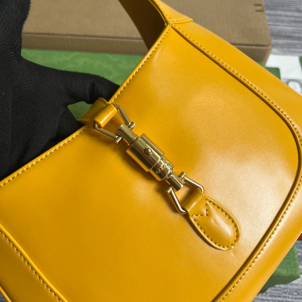 BORSA A TRACOLLA GG JACKIE SMALL 28 IN PELLE DI VITELLO GIALLA