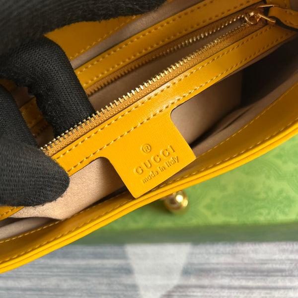 BORSA A TRACOLLA GG JACKIE SMALL 28 IN PELLE DI VITELLO GIALLA