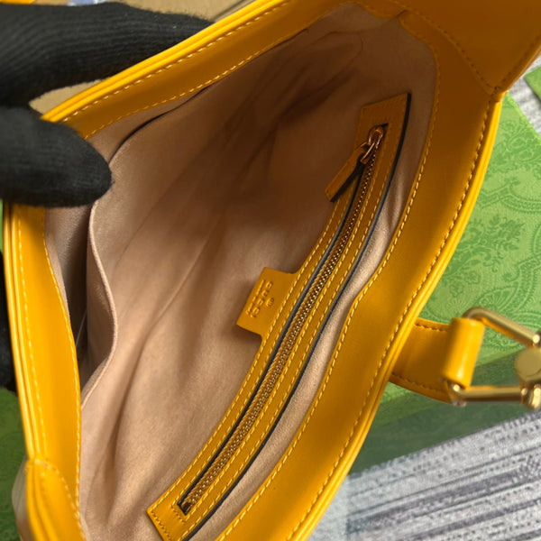 BORSA A TRACOLLA GG JACKIE SMALL 28 IN PELLE DI VITELLO GIALLA