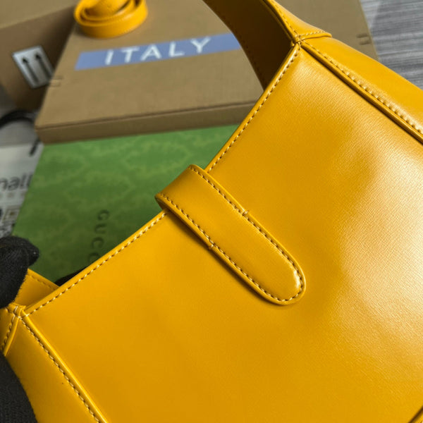 BORSA A TRACOLLA GG JACKIE SMALL 28 IN PELLE DI VITELLO GIALLA
