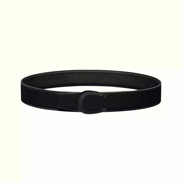 HM LUCK BELT BUCKLE & REVERSIBLE BLACK LEATHER STRAP 38MM