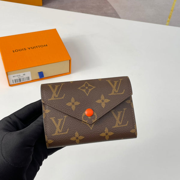 Portafoglio LV M41938 Victorine in tela monogramma marrone arancione 221669