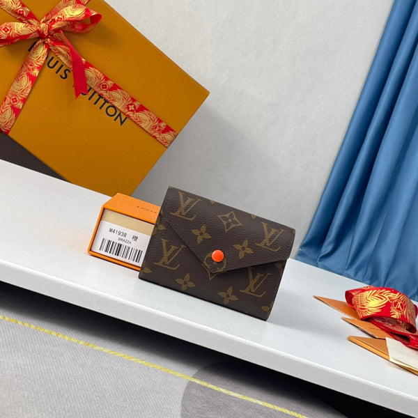 Portafoglio LV M41938 Victorine in tela monogramma marrone arancione 221669