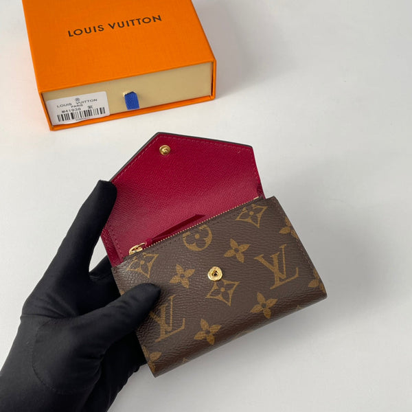 Portafoglio LV M41938 Victorine in tela monogramma marrone viola-rosso 221673