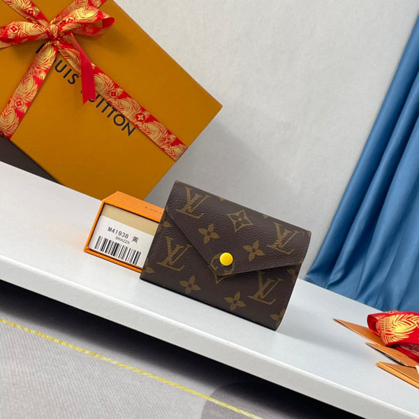 Portafoglio LV M41938 Victorine in tela monogramma marrone giallo 221674