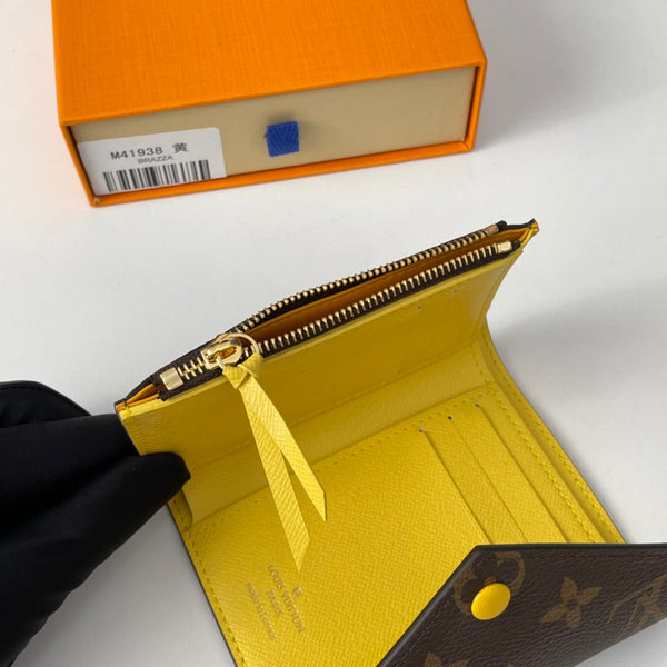 Portafoglio LV M41938 Victorine in tela monogramma marrone giallo 221674