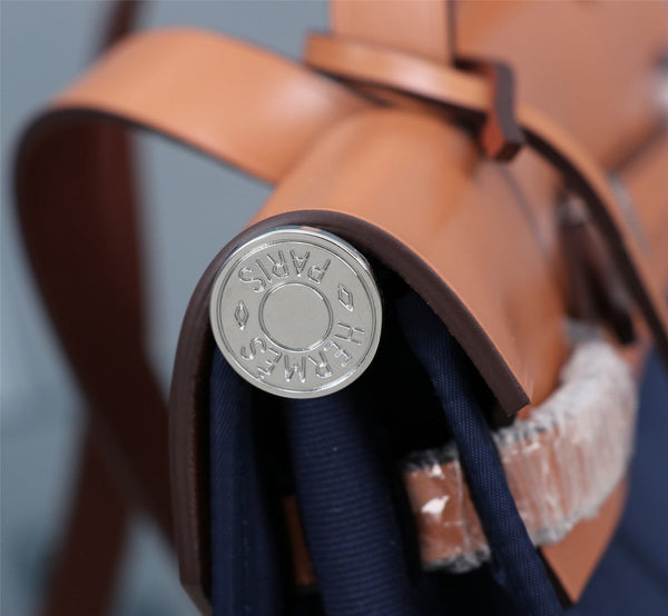 HM HERBAG ZIP 31 TELA BLU MARINO E BRONZO