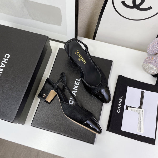 CC Slingback 60mm Black Lambskin And Horsehair