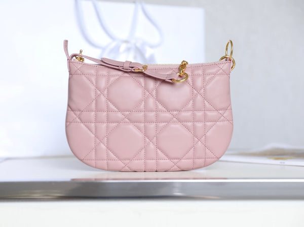 MINI CARO BAG 25 IN PELLE DI AGNELLO ROSA CHIARO