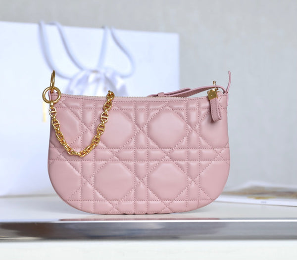MINI CARO BAG 25 IN PELLE DI AGNELLO ROSA CHIARO