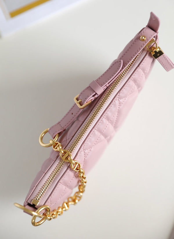 MINI CARO BAG 25 IN PELLE DI AGNELLO ROSA CHIARO