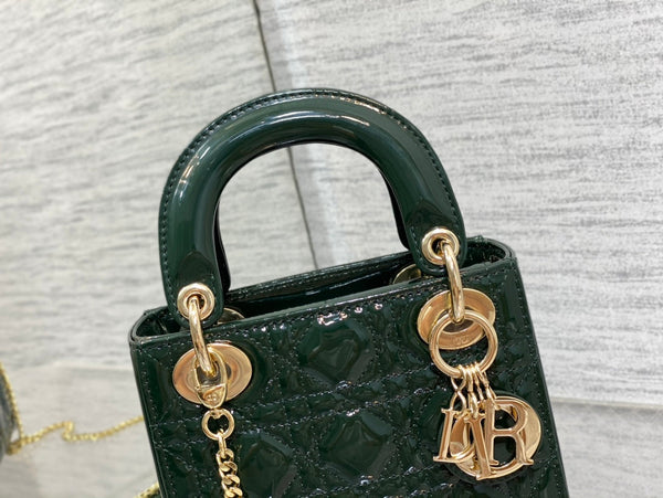 mini lady 17 blu verde vitello verniciato