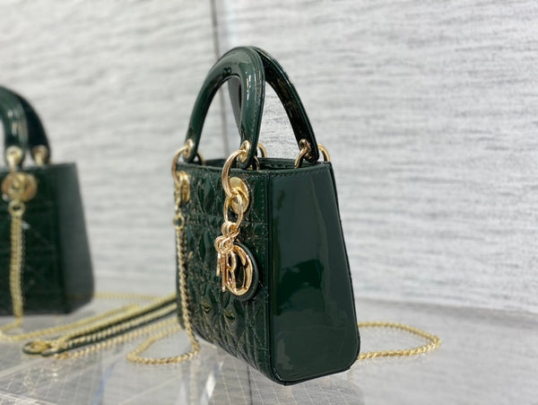 mini lady 17 blu verde vitello verniciato