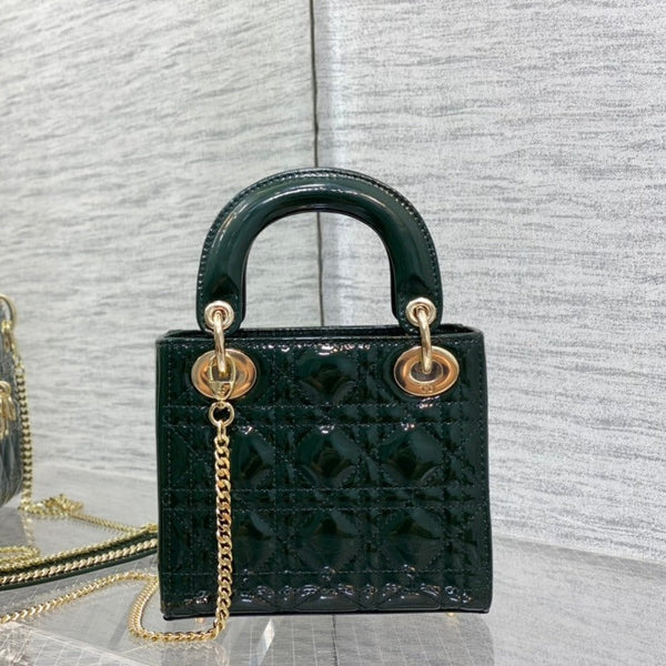mini lady 17 blu verde vitello verniciato
