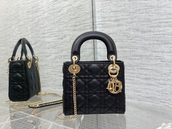 mini lady 17 pelle di vitello nera ghw