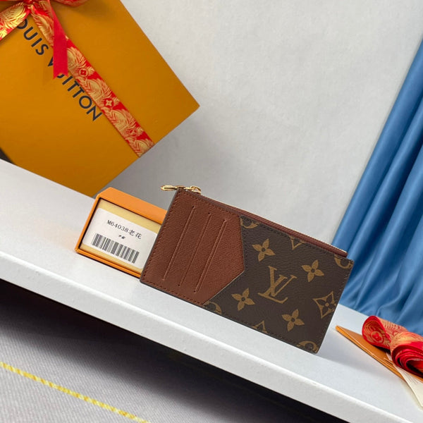 LV M64038 Porta carte e monete in tela monogramma marrone 221506