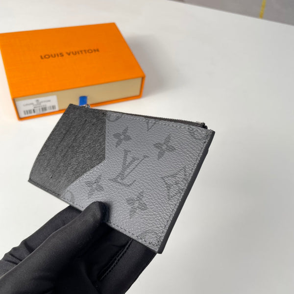 LV M69533 Porta carte e monete in tela monogramma grigia e nera 221510