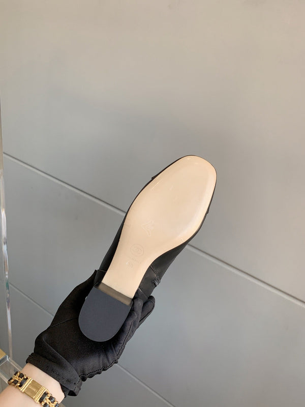 Stivaletti CC Tacco a Blocco 60mm Pelle di Vacchetta Nera 464567
