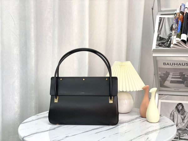 BORSA A MANO PARISIENNE 30 IN PELLE DI VITELLO LISCIA NERA