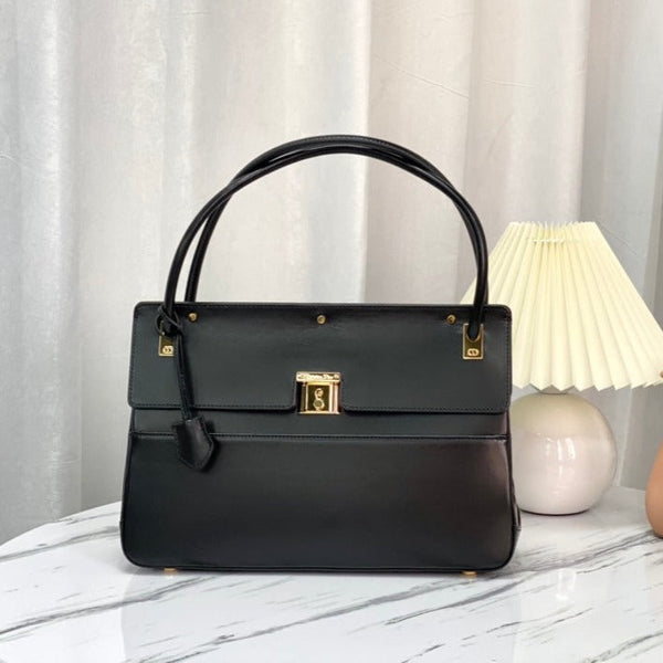 BORSA A MANO PARISIENNE 30 IN PELLE DI VITELLO LISCIA NERA