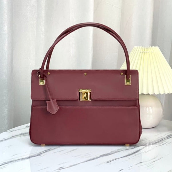 BORSA A MANO PARISIENNE 30 IN PELLE DI VITELLO LISCIA VIOLA GELSO