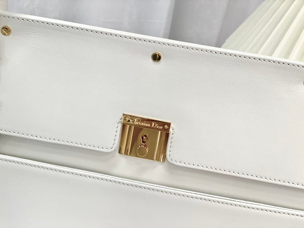 BORSA A MANO PARISIENNE 30 IN PELLE DI VITELLO LISCIA BIANCA