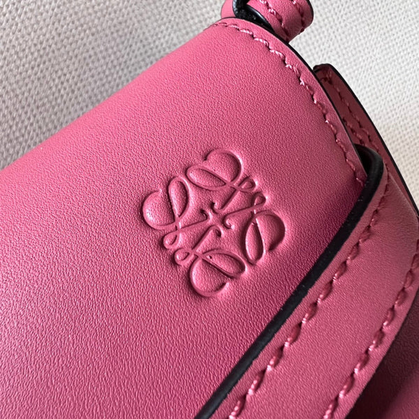 Borsa Mini Gate Dual in morbida pelle di vitello e pelle liscia jacquard rosa
