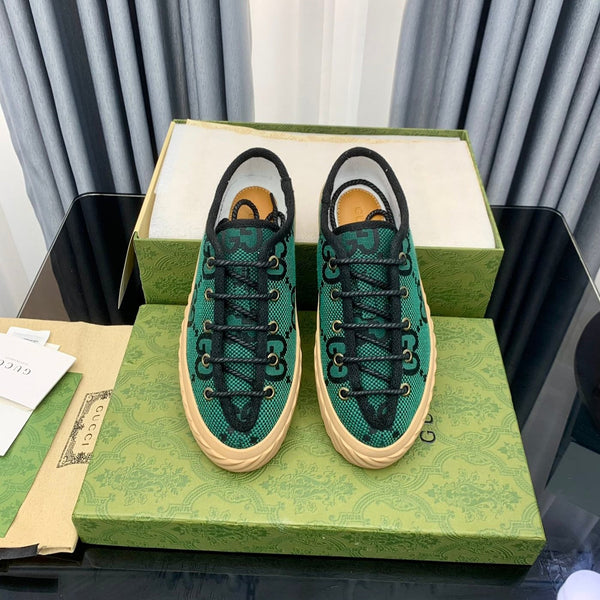 SNEAKER GG UNIQUE CON SUOLA SPESSA IN TELA VERDE CASTLETON