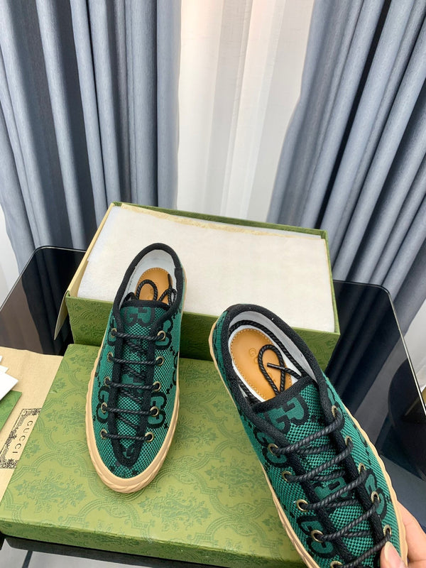 SNEAKER GG UNIQUE CON SUOLA SPESSA IN TELA VERDE CASTLETON