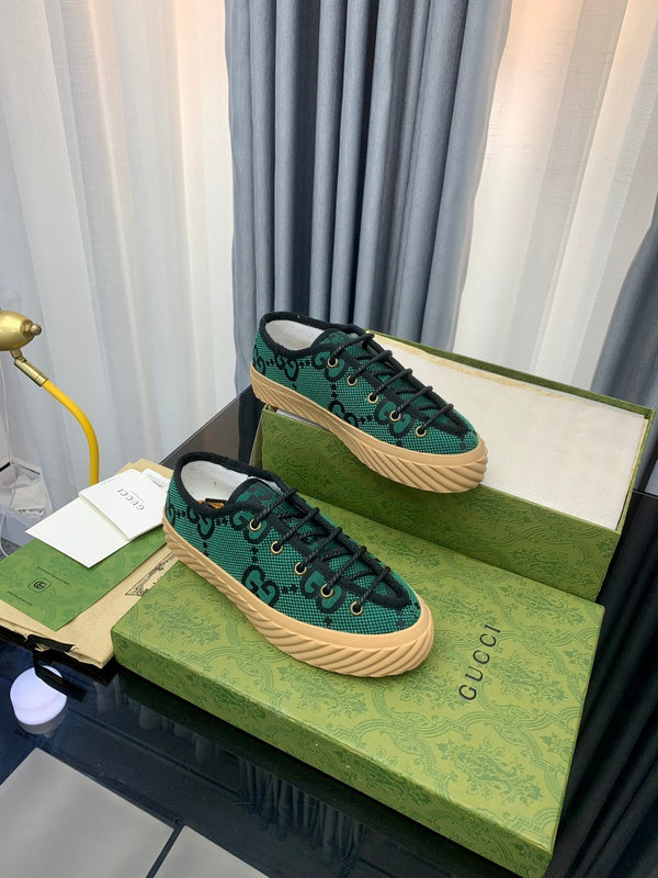 SNEAKER GG UNIQUE CON SUOLA SPESSA IN TELA VERDE CASTLETON