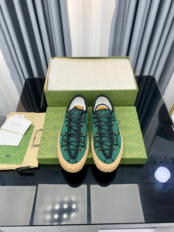 SNEAKER GG UNIQUE CON SUOLA SPESSA IN TELA VERDE CASTLETON