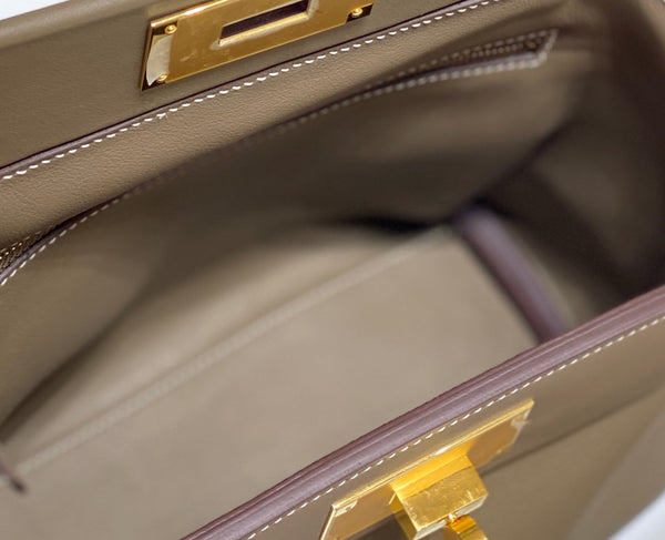 HM Mini 24 Sur 24 Bag 21cm Light Brown Swift Cowhide Gold Hardware 250250