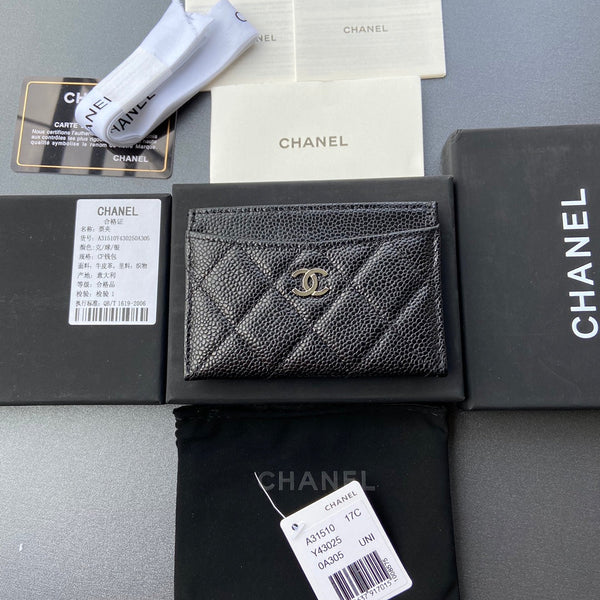 CC Classic Card Holder Black Caviar Sliver Steel 173999