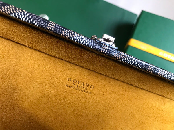 BORSA GRAND HÔTEL TRUNK 24 IN TELA GOYARDINE NERA E PELLE DI VITELLO