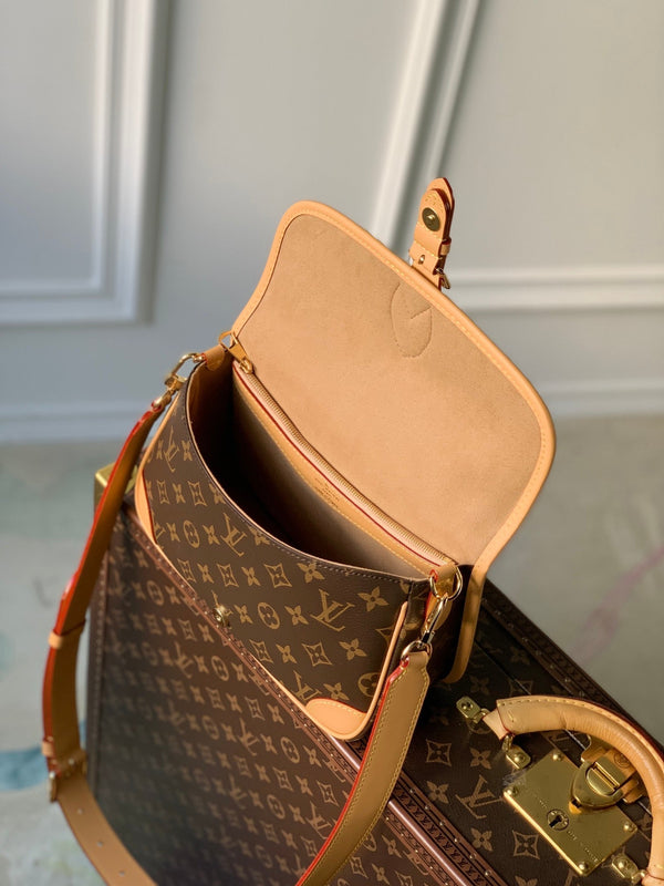 diane 24 tela monogramma marrone pile bianco