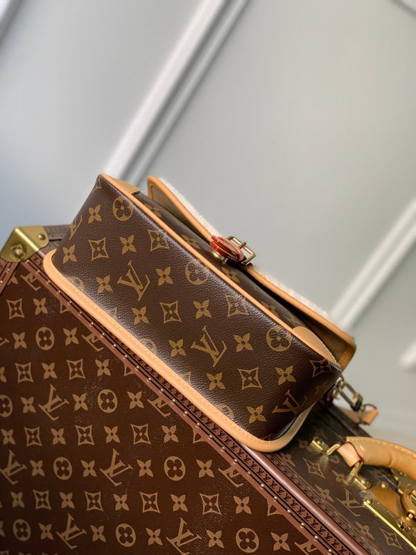 diane 24 tela monogramma marrone pile bianco