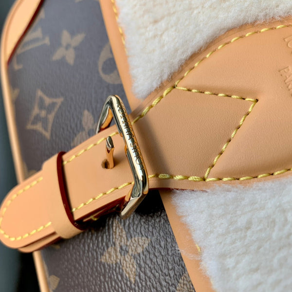 diane 24 tela monogramma marrone pile bianco