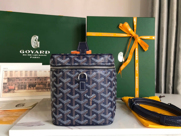 BORSA DA BAGNO MUSE 20 IN TELA GOYARDINE BLU NAVY