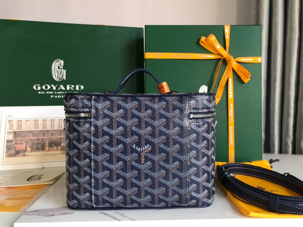 BORSA DA BAGNO MUSE 20 IN TELA GOYARDINE BLU NAVY