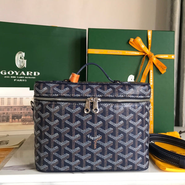 BORSA DA BAGNO MUSE 20 IN TELA GOYARDINE BLU NAVY