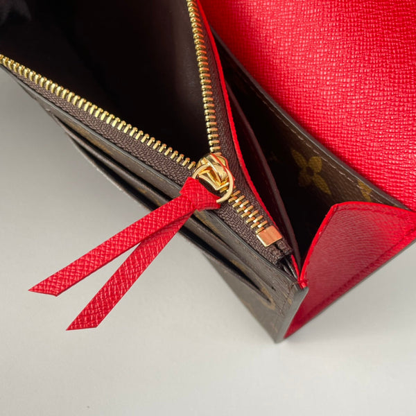 Portafoglio LV M60696 Emilie in tela monogramma marrone rosso 221661