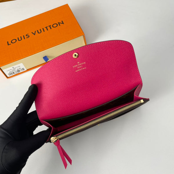 Portafoglio LV M60696 Emilie in tela monogramma marrone viola-rosso 221662