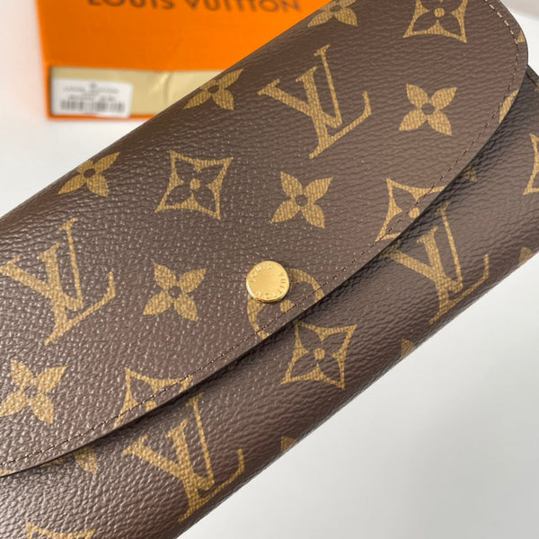 Portafoglio LV M60696 Emilie in tela monogramma marrone rosa 221664
