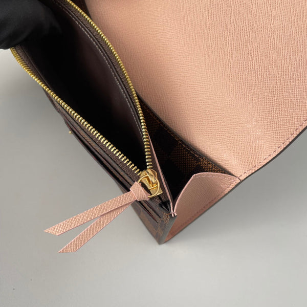 Portafoglio LV N60214 Emilie in tela monogramma marrone rosa 221665