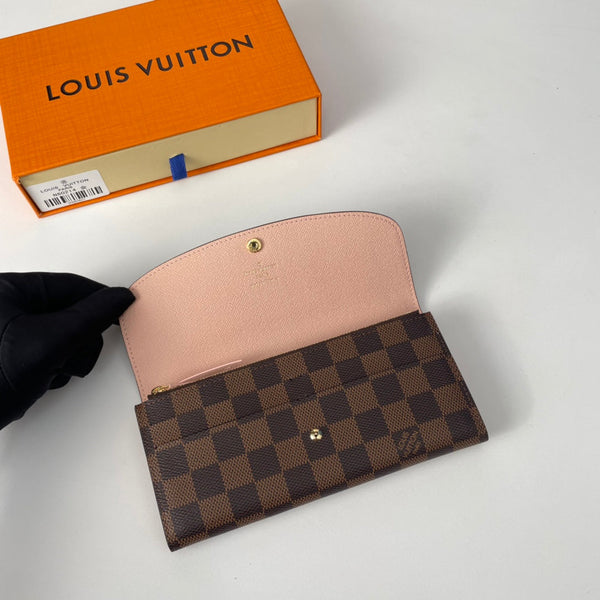 Portafoglio LV N60214 Emilie in tela monogramma marrone rosa 221665