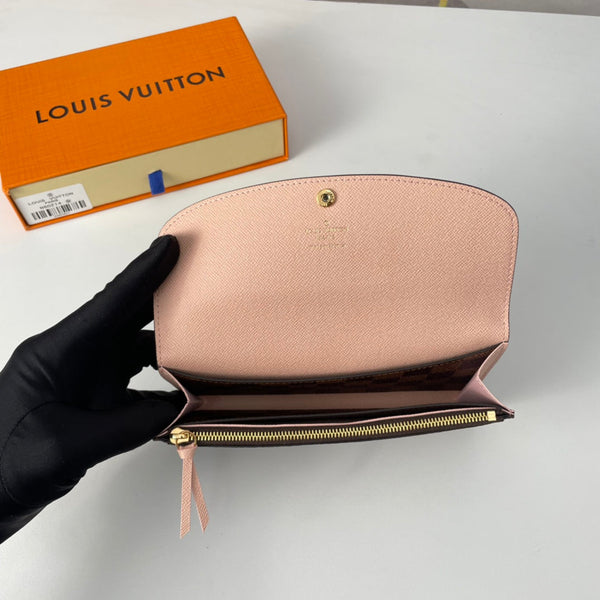 Portafoglio LV N60214 Emilie in tela monogramma marrone rosa 221665
