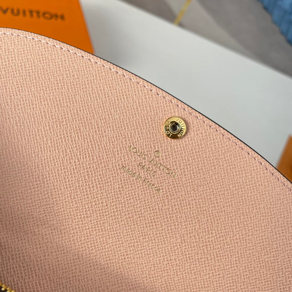 Portafoglio LV N60214 Emilie in tela monogramma marrone rosa 221665